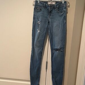 Hollister Medium Blue Distressed Skinny Jeans